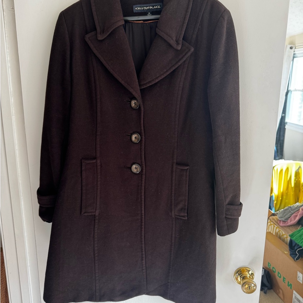 Kristen Blake Dark Brown Pea Coat